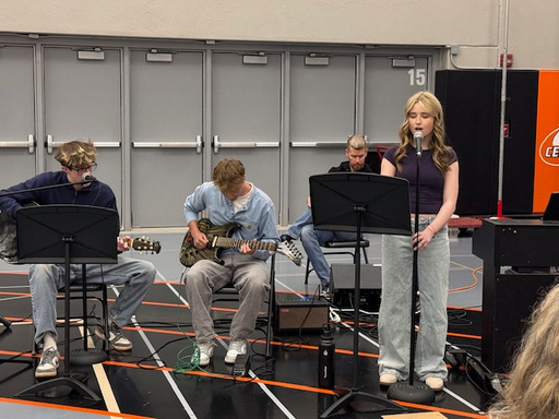 Student musicians performing at Art in the Burg