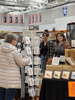 Art card and print vendors at Art in the Burg